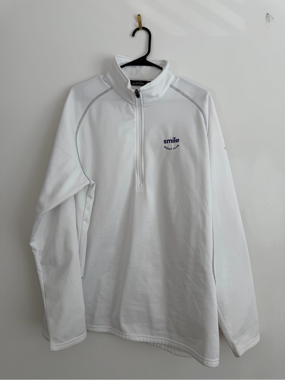 Eddie Bauer White Quarter-Zip Golf Pullover - Smile Direct Club - XXL